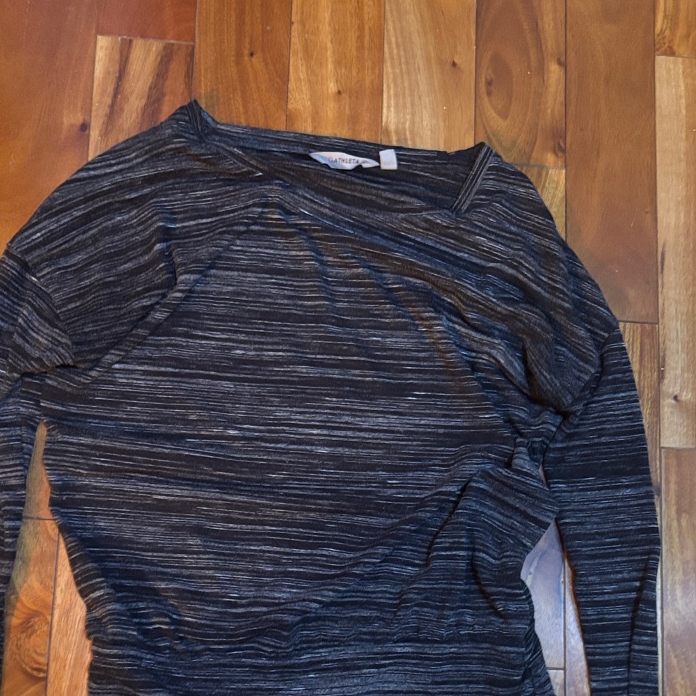 Athleta Striped Black and Gray Long Sleeve dress size xxs
